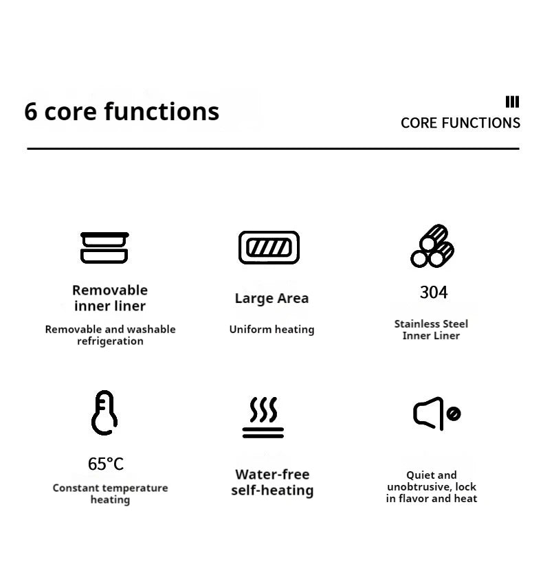 Charging student large capacity electric insulated lunch box with 304 inner container, household office worker electric heating