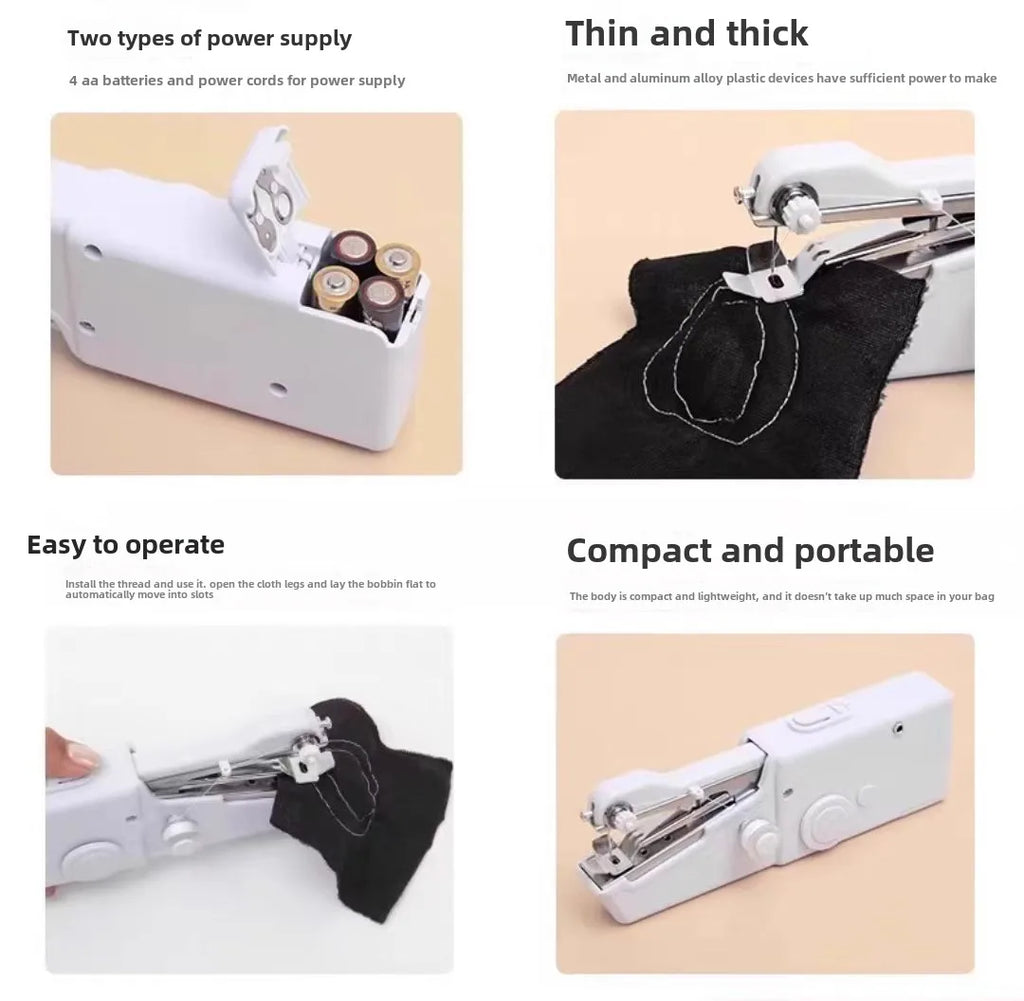 Portable Mini Sewing Machine Handheld Electric Sewing Machine With Bobbin Suitable for Needlework and Manual Work Hand Home DIY