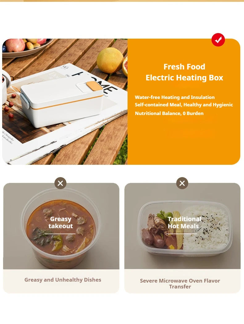 Charging student large capacity electric insulated lunch box with 304 inner container, household office worker electric heating