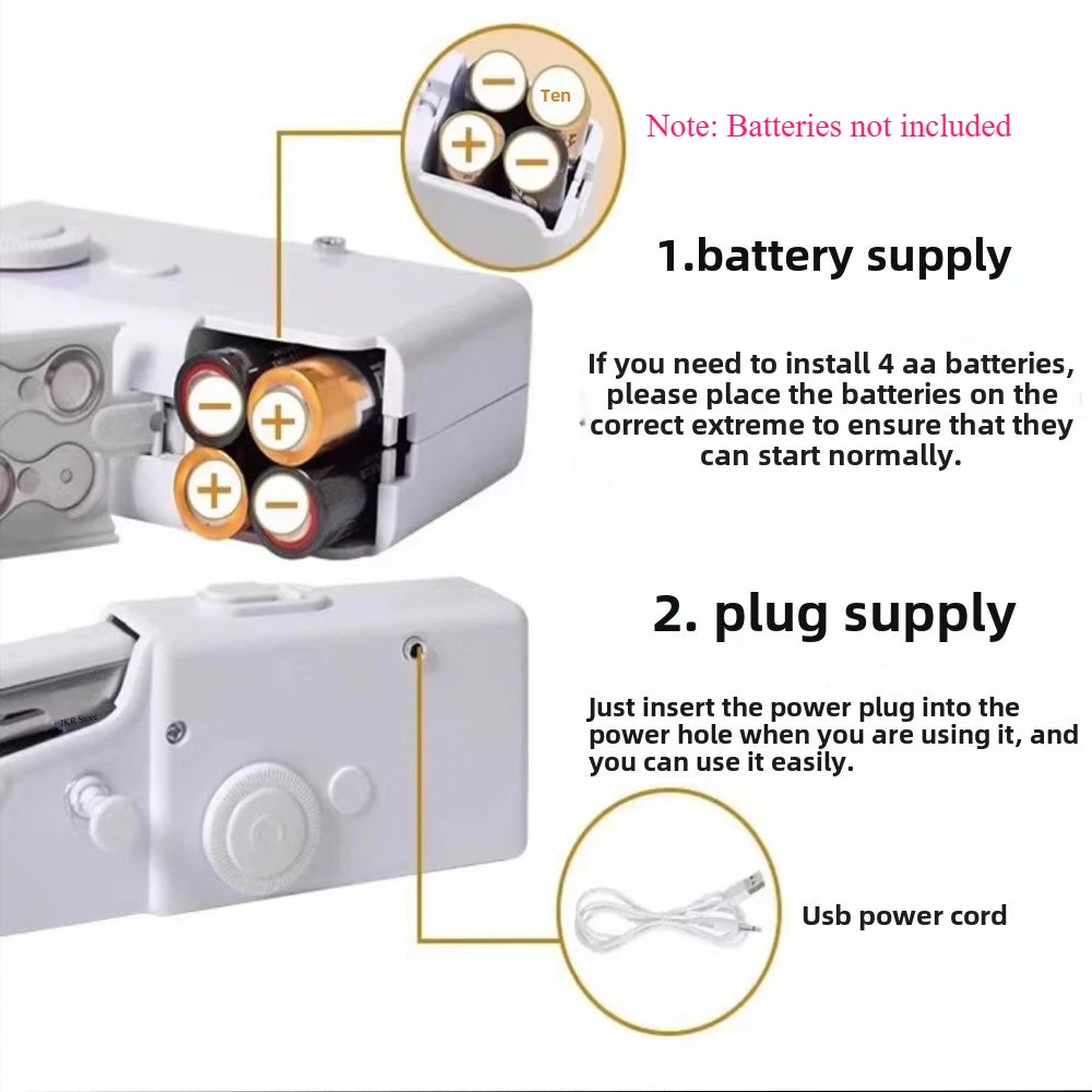 Portable Mini Sewing Machine Handheld Electric Sewing Machine With Bobbin Suitable for Needlework and Manual Work Hand Home DIY