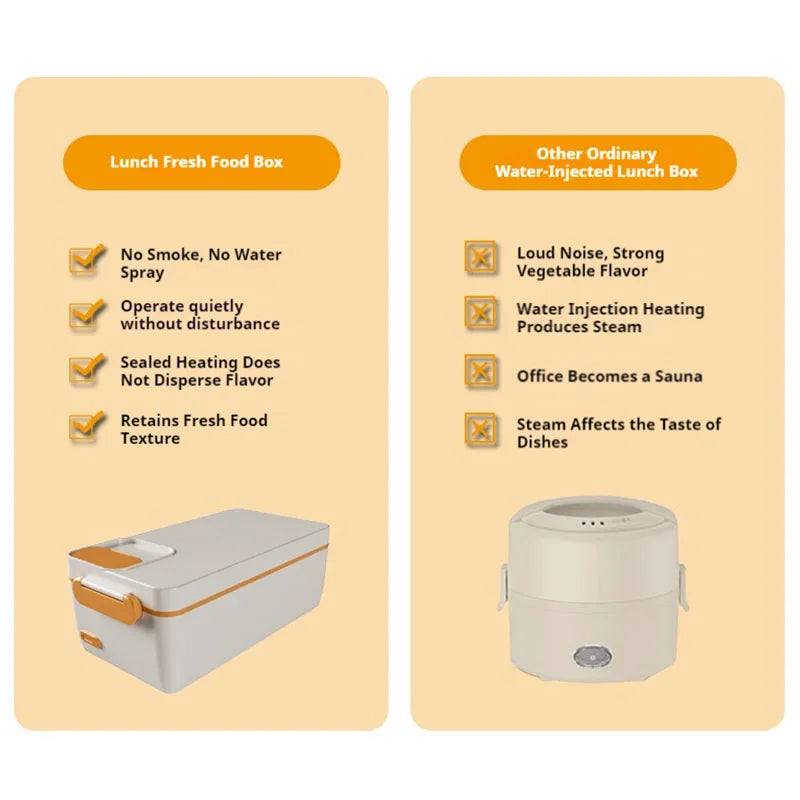 Charging student large capacity electric insulated lunch box with 304 inner container, household office worker electric heating