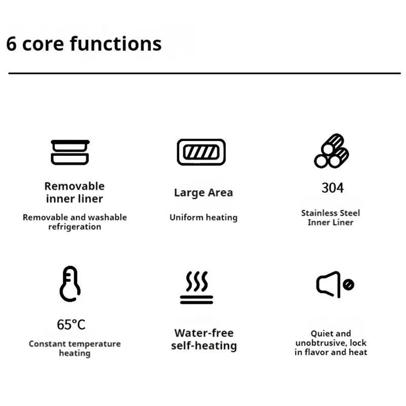 Charging student large capacity electric insulated lunch box with 304 inner container, household office worker electric heating