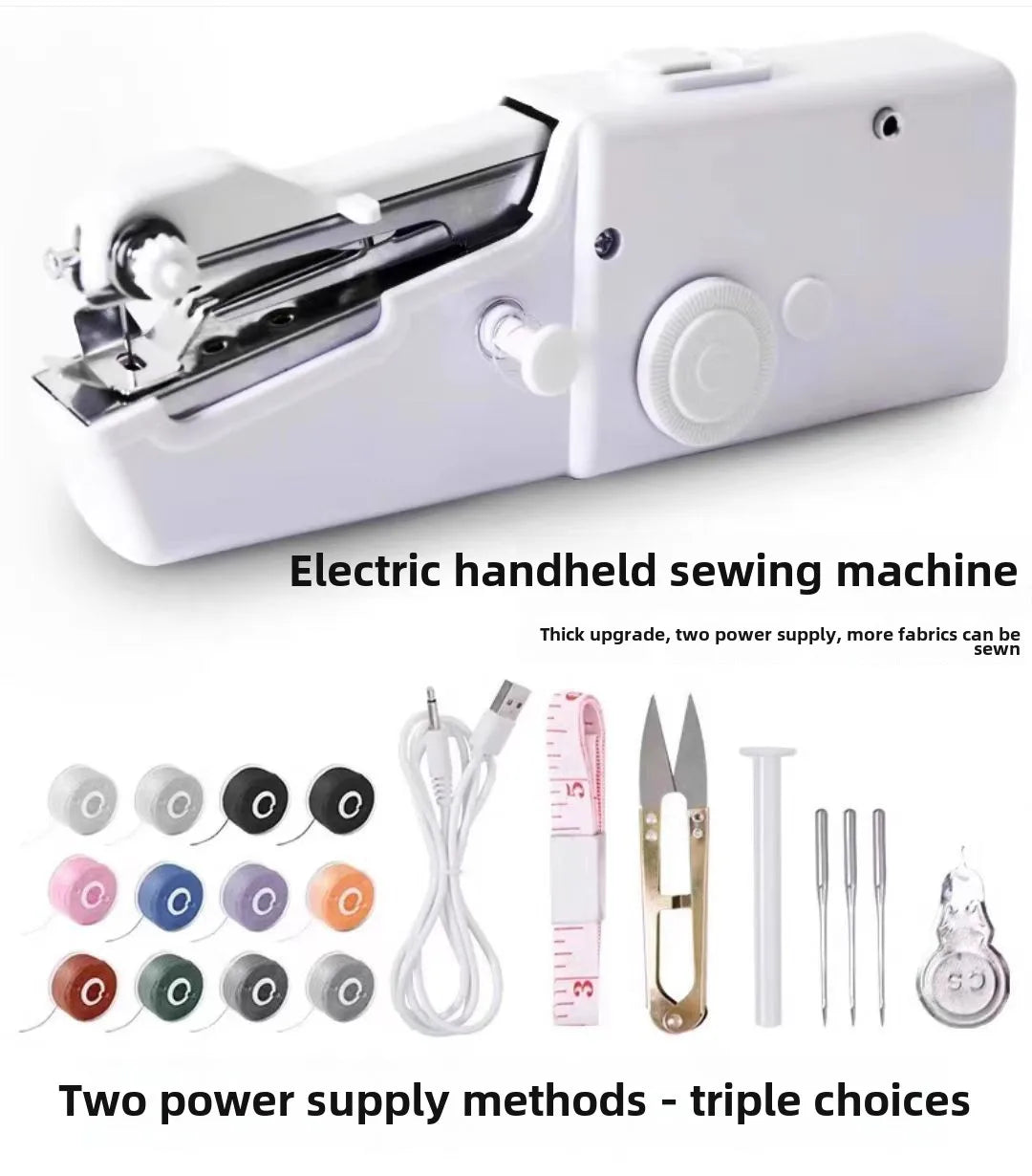 Portable Mini Sewing Machine Handheld Electric Sewing Machine With Bobbin Suitable for Needlework and Manual Work Hand Home DIY